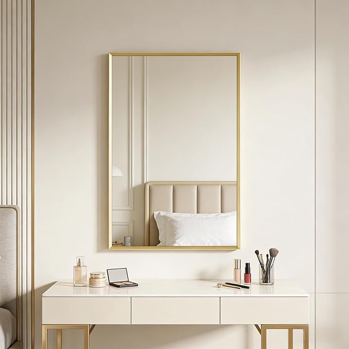 BOMINICA Brushed Gold Bathroom Mirror