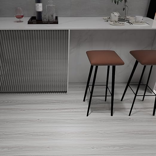Wood Grain Peel and Stick Floor Tiles – 11.8” Width, Full Roll Length of 118" –
