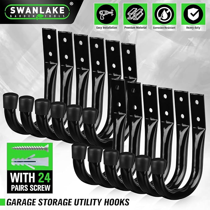 Heavy Duty Garage Storage Hooks, 12-piece Bike Hooks