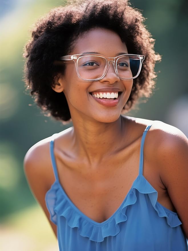 VISOONE Blue Light Blocking Glasses Square with Anti Computer Glare for Gaming Women and Men MONTANA