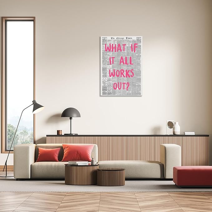 Liyark Retro Trendy Newspaper Canvas Wall Art What If All Works Out Poster