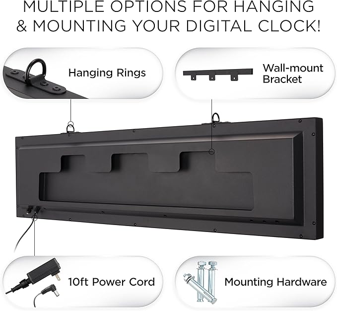 Ivation Oversized 36" Outdoor Waterproof Digital Clock, Auto Time Sync