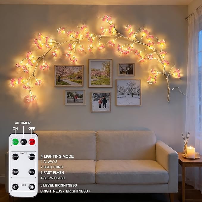 Cherry Blossom Tree Branch Lights: Cherry Blossom Willow Vine Garland