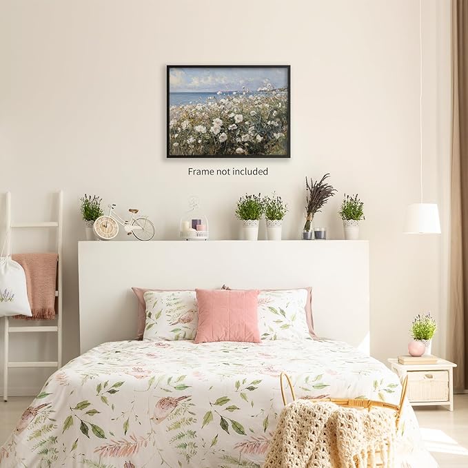 rumlud Nature Landscape Wall Art Coastal Wildflower Poster French Spring