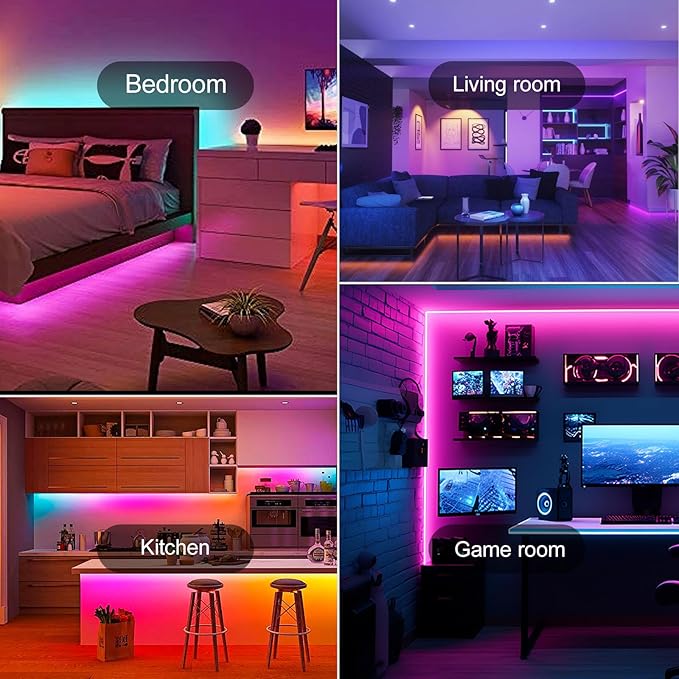 100 FT LED Lights For Bedroom，With 44 Key Infrared Remote Control And Bluetooth