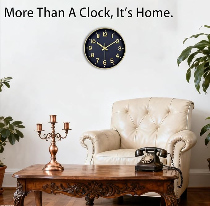 Wall Clocks Battery Operated, 12Inch Non Ticking Digital Wall Clock, Silent