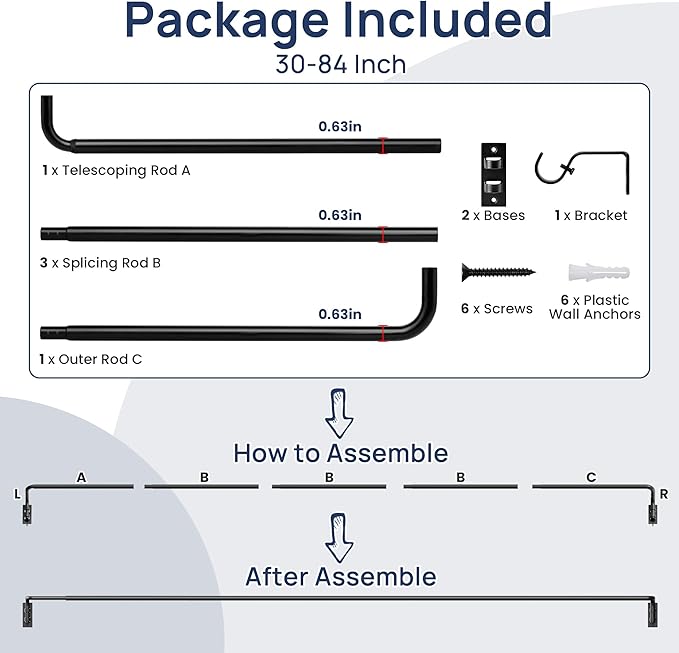 ENJOYBASICS Blackout Curtain rod
