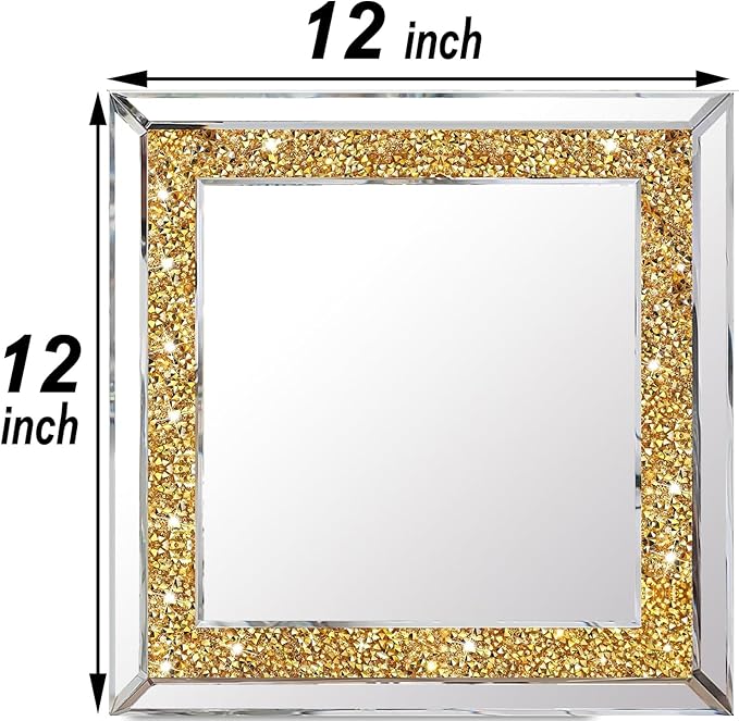 2 Piece Wall Mirrors, Crush Diamond Wall Decor