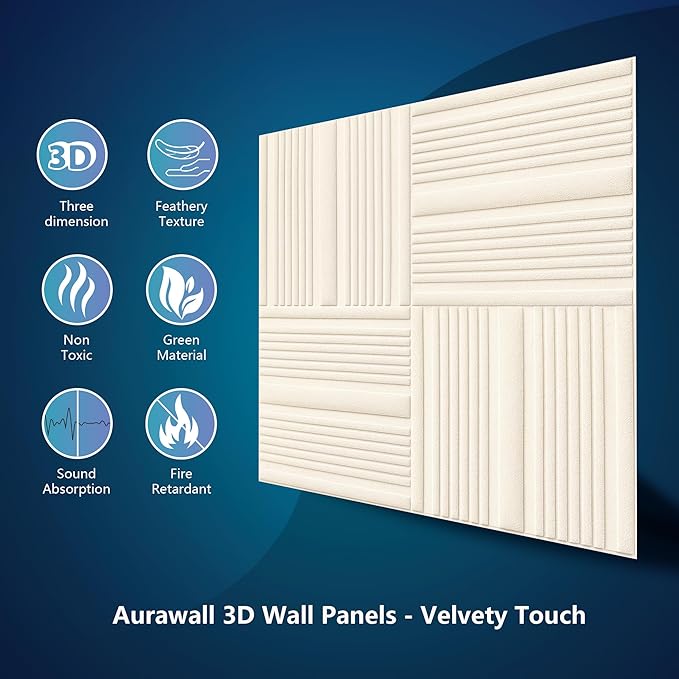 Velvet 3d wall panels for Interior wall Decor peel and stick, Soundproof