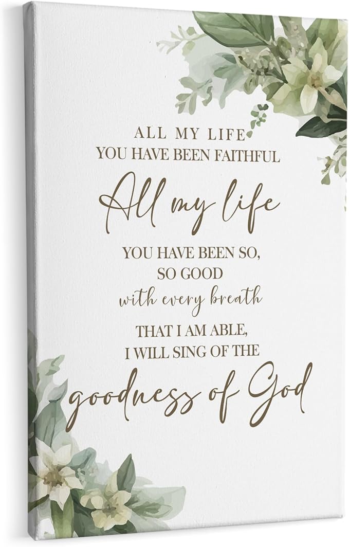 HIWX Christian Wall Decor, All My Life You Have Been Faithful Bible Verse