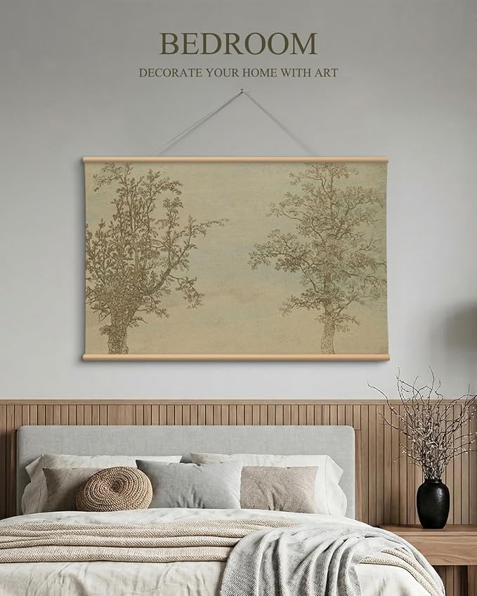 VIYYIEA Extra Large Wall Art Canvas 36x54 Inch Vintage Tree Landscape Wall Decor Oversized Nature Sketch Artwork for Living Room Bedroom Sofa Wall