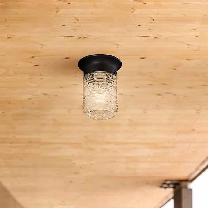 Design House 2-Pack Jelly Jar 1-Light Indoor/Outdoor Flush Mount Ceiling Light