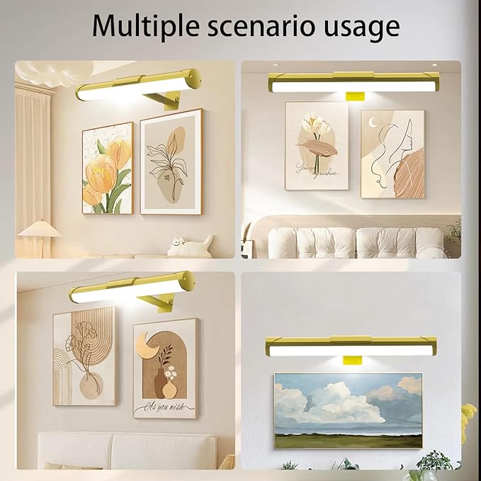 MIOBLUE Picture Light with Remote and Timer, 13.8in Rechargeable Picture Light