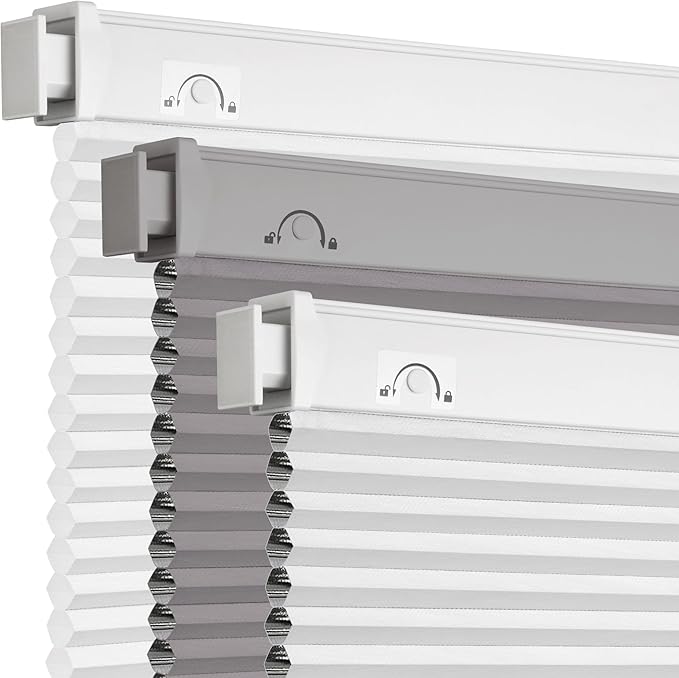 Grandekor No Drill No Tools Cordless Cellular Shades, UV Protection Privacy No