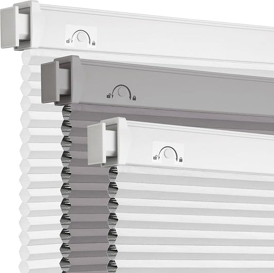 Grandekor No Tools No Drill Cordless Cellular Shades, UV Protection Privacy No