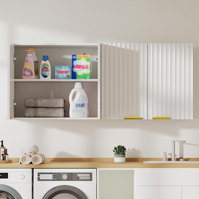 ChooChoo 4 Doors Wall Cabinet Laundry Room, Bathroom Wall Cabinet
