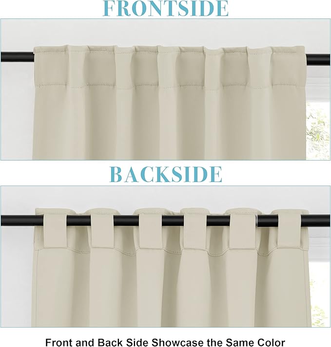 RYB HOME Room Darkening Curtains 2 Panels Set, Energy Efficient Privacy Drapes