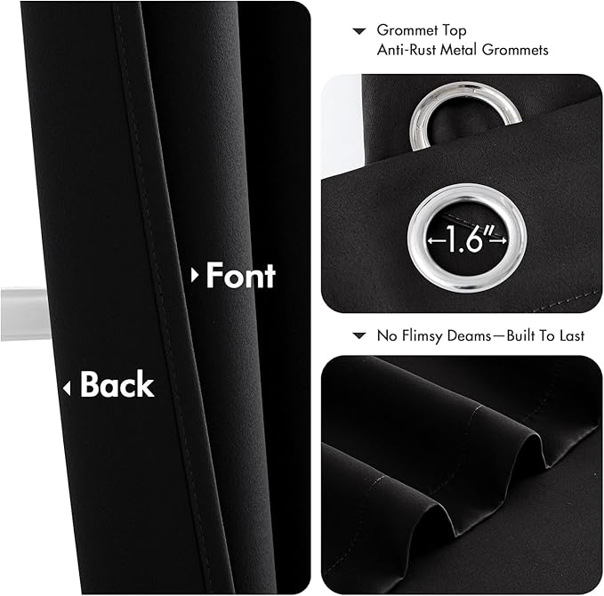 MIULEE Blackout Curtains for Bedroom Living Room 2 Panels, Thermal Insulated