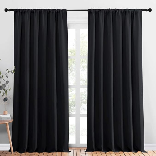 NICETOWN Black Blackout Curtain Blinds