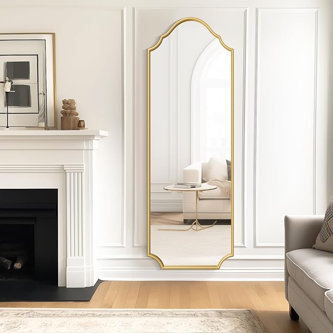 WallBeyond Arched Full Length Mirror Wall Mounted, Living Room, Hanging or