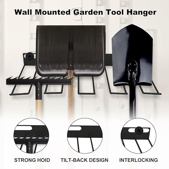 Resin Storage Shed Shelves Accessory,Wall Mount Tool Storage Rack with EZ Bolt Assembly for Suncast Select Outdoor Shed Models Wall Mount Tool Organizer for Hanging Lawn and Garden Tools