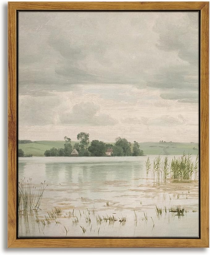InSimSea Framed Canvas Prints Art Vintage Decor, Home Decor Classical Danish Landscape Painting by Vilhelm Groth Rustic Farmhouse Wall Decoration for Bedroom Bathroom Wall Art, 8"x10"