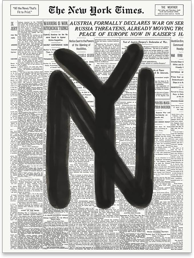 noxozoqm Black and White Newspaper Wall Art Vintage New York City Poster Trendy