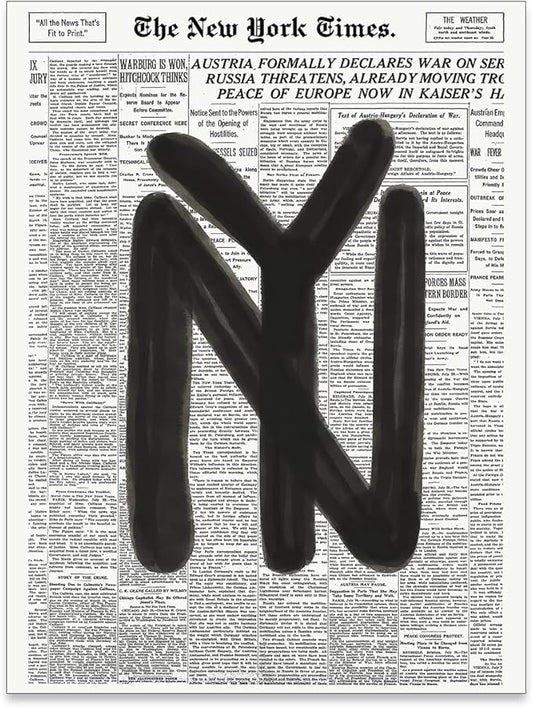 noxozoqm Black and White Newspaper Wall Art Vintage New York City Poster Trendy