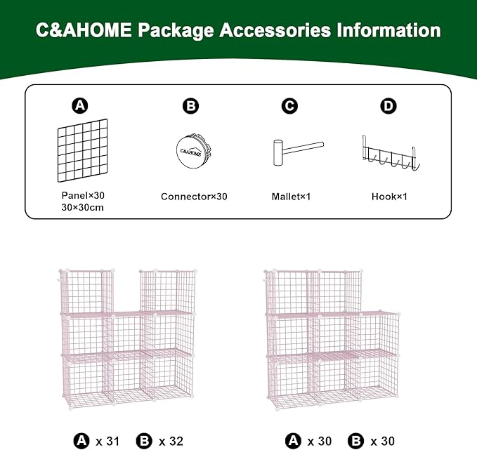 C&AHOME Wire Cube Storage, 8