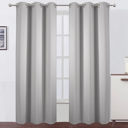 LEMOMO Blackout Curtains 42 x 95 inch/Light Grey Curtains Set of 2