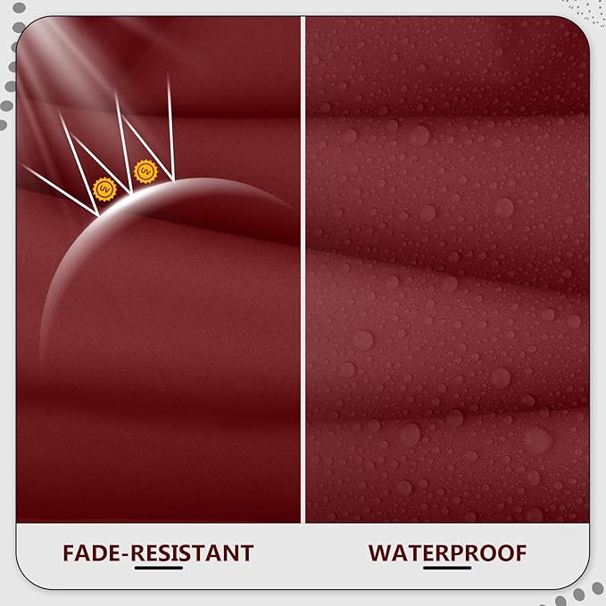 9 Piece Outdoor Patio Waterproof Cushion Covers, Fits 4-Seat Wicker Rattan Sectional Couch Chair Furniture Cover Replacement Set - Fade-Resistant Patio Cushion Covers with Zipper