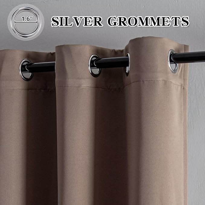 IGEMAEVE Blackout Curtains 84 Inch Length 2 Panels Set, Grommet Energy Saving