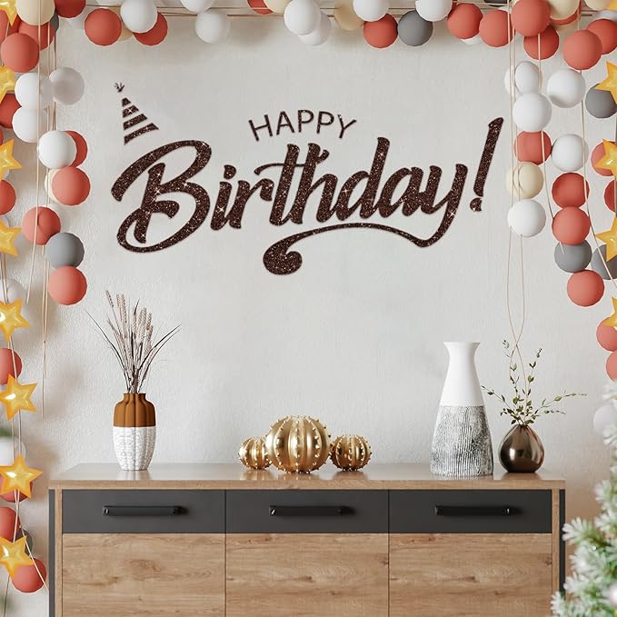 CRE8TIVE Dark Brown Glitter Wallpaper Border Peel and Stick Wall Border 8"x80"