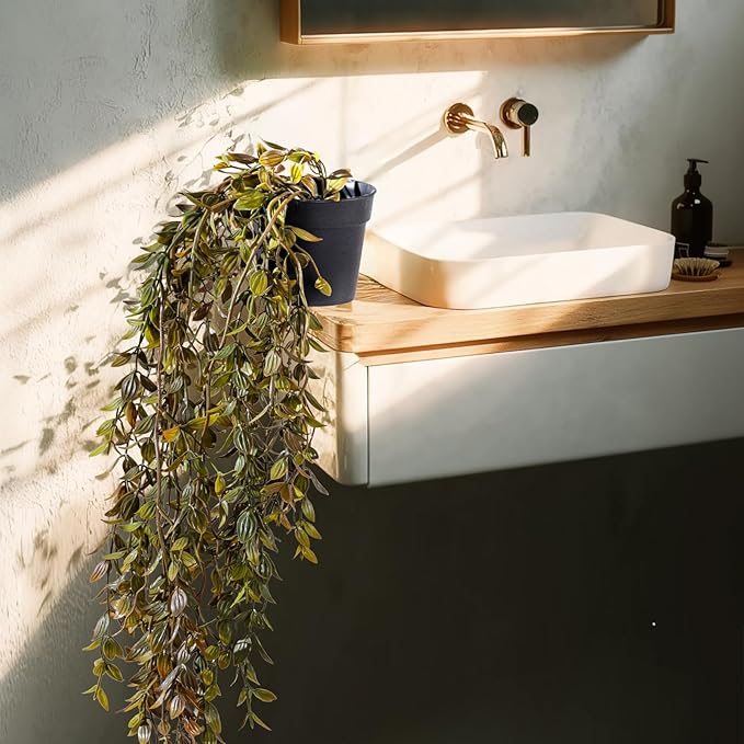 Artificial Hanging Plant 2 Pcs Faux Plant Ivy Vine Faux Eucalyptus Vines Fake