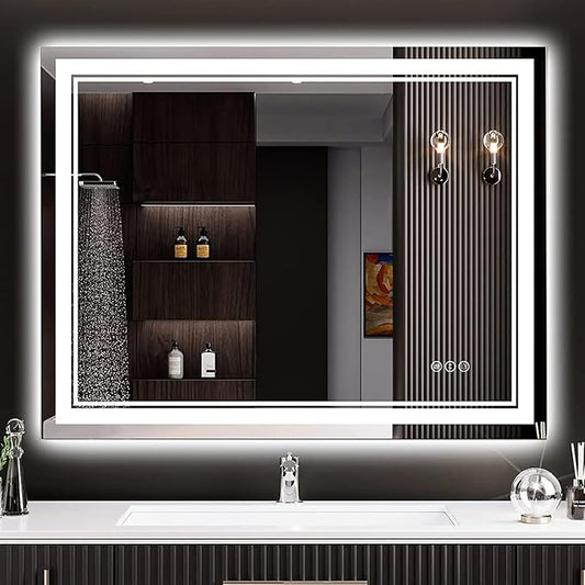30x36 LED Bathroom Mirror with Lights, Backlit and Front Lit Anti-Fog Lighted