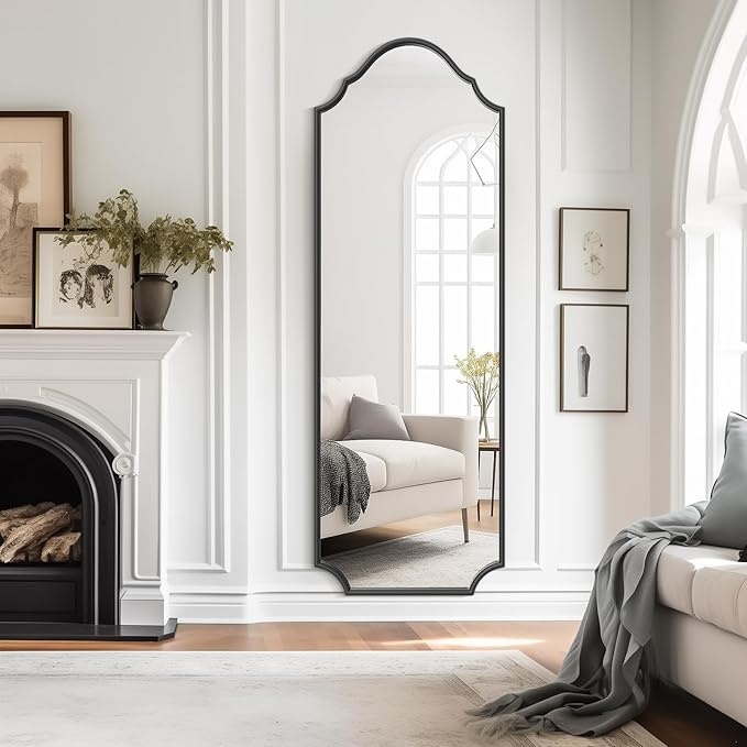 WallBeyond Arched Full Length Mirror Wall Mounted, Living Room, Hanging or