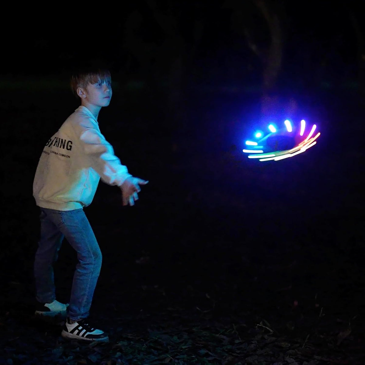 TOSY Flying Ring Bundle - 3 Colors (Blue, Green, Red) - Super Bright 12 LEDs for Ultimate Fun