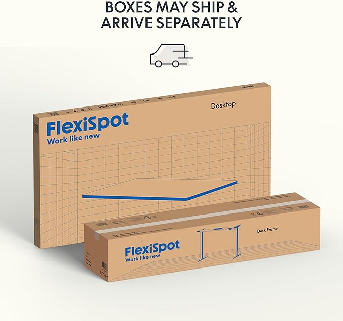 FLEXISPOT EN1 One-Piece Standing Desk 60 x 24 Inches Height Adjustable Electric Desk (Silver Frame + Grey Wood Grain Top, 2 Packages)
