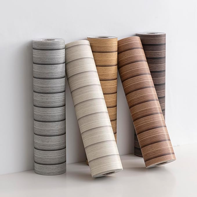Haimin Wood Grain Slat Wall Panels Peel and Stick Faux Wood Thick Wallpaper