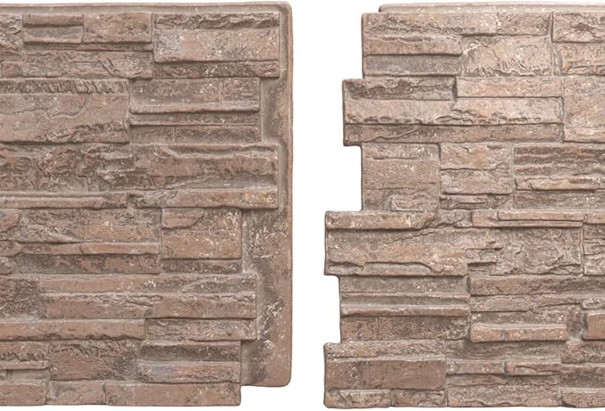 EverStone Cascade Faux Stone Panel, 48 5/8"W x 24 3/4"H x 1 1/4"D, Mount Vernon