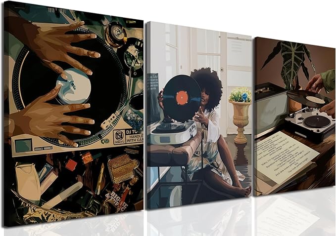 YFvrPt Black Girl Wall Art Decor Modern Black Woman Painting Prints