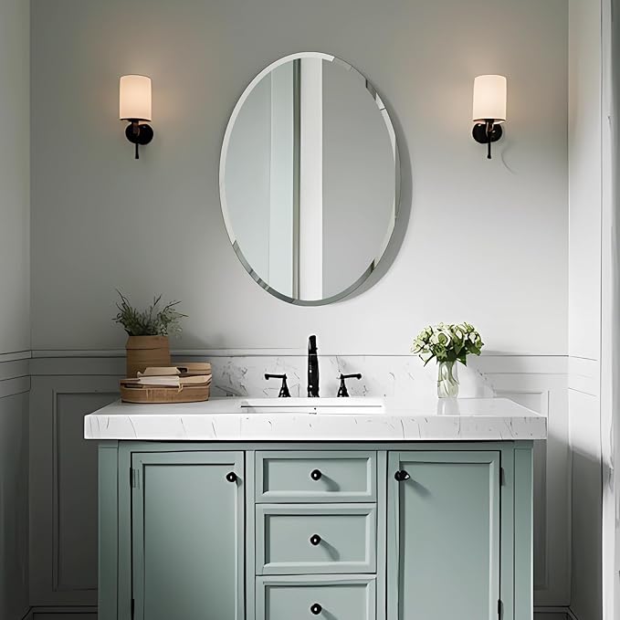 Oval Mirror Frameless Bathroom Mirror