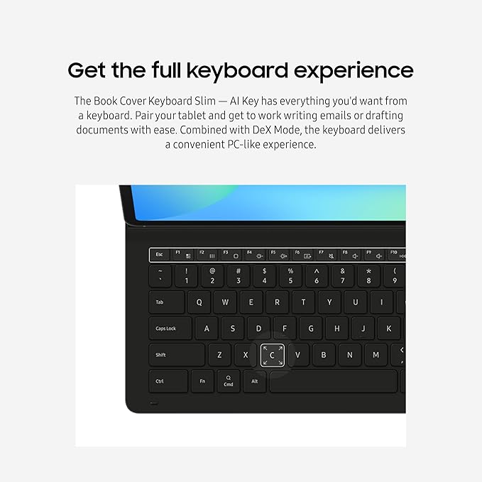 SAMSUNG Galaxy Tab S10 FE 256GB WiFi Android Tablet + Book Cover Keyboard Slim, Large Display, Long Battery Life, Powerful Processor, S Pen, US Version 2025, 2 Yr Manufacturer Warranty,Silver
