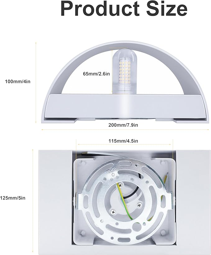 KICAAO Modern LED Wall Sconce, Warm White 3000K, Hardwired Indoor Wall Lights