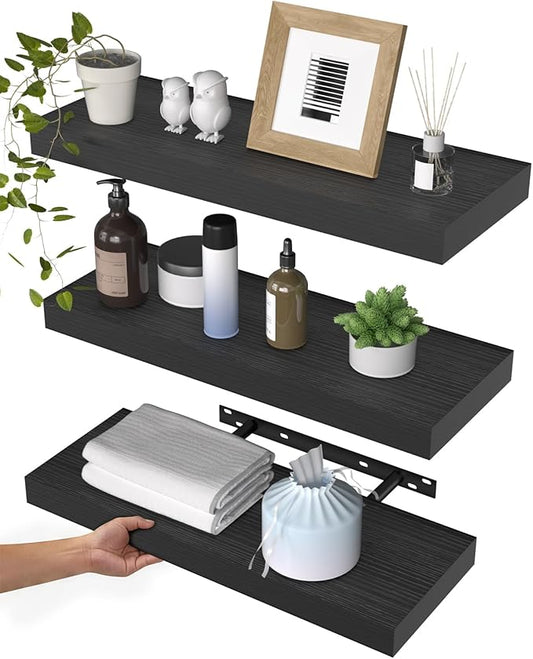 WALI Floating Shelves for Wall, 3 Tier Bathroom Storage Shelf Over Toilet