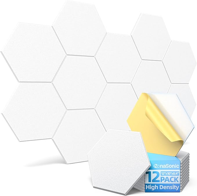 12 Pack Hexagon Acoustic Panels