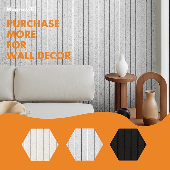 Cork Board Tiles for Wall with Push Pins, Removable 36" x 24" Slat Bulletin