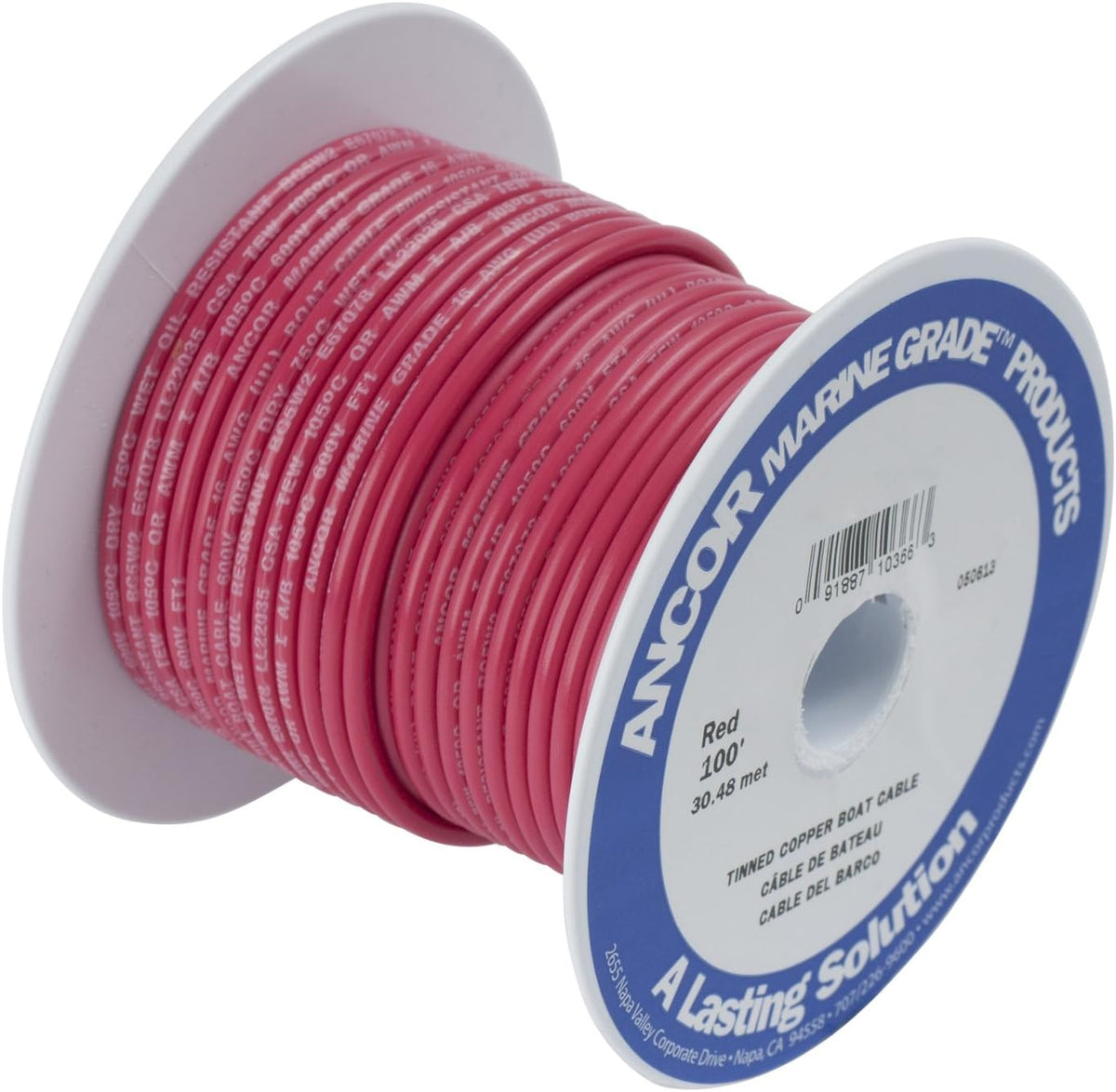 Ancor Marine Grade Primary Wire - Red Battery Cable, 25 Feet, 16 AWG for Reliable Performance