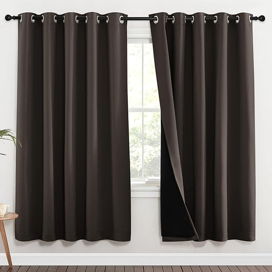 NICETOWN 100% Blackout Window Curtain Panels, 2 Pieces, 70-inch Wide Per Panel