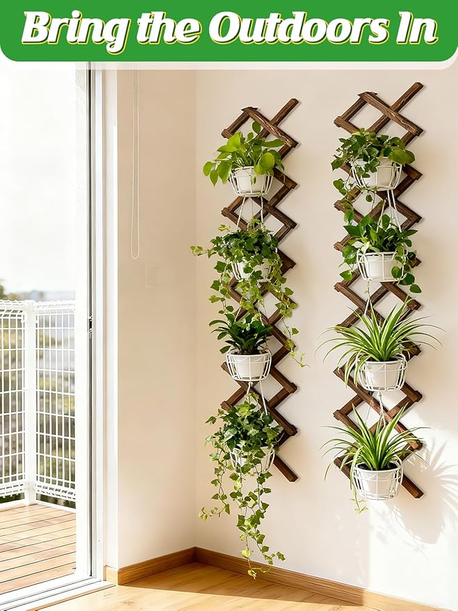 4Packs 13x78in Expandable Wood Wall Trellis